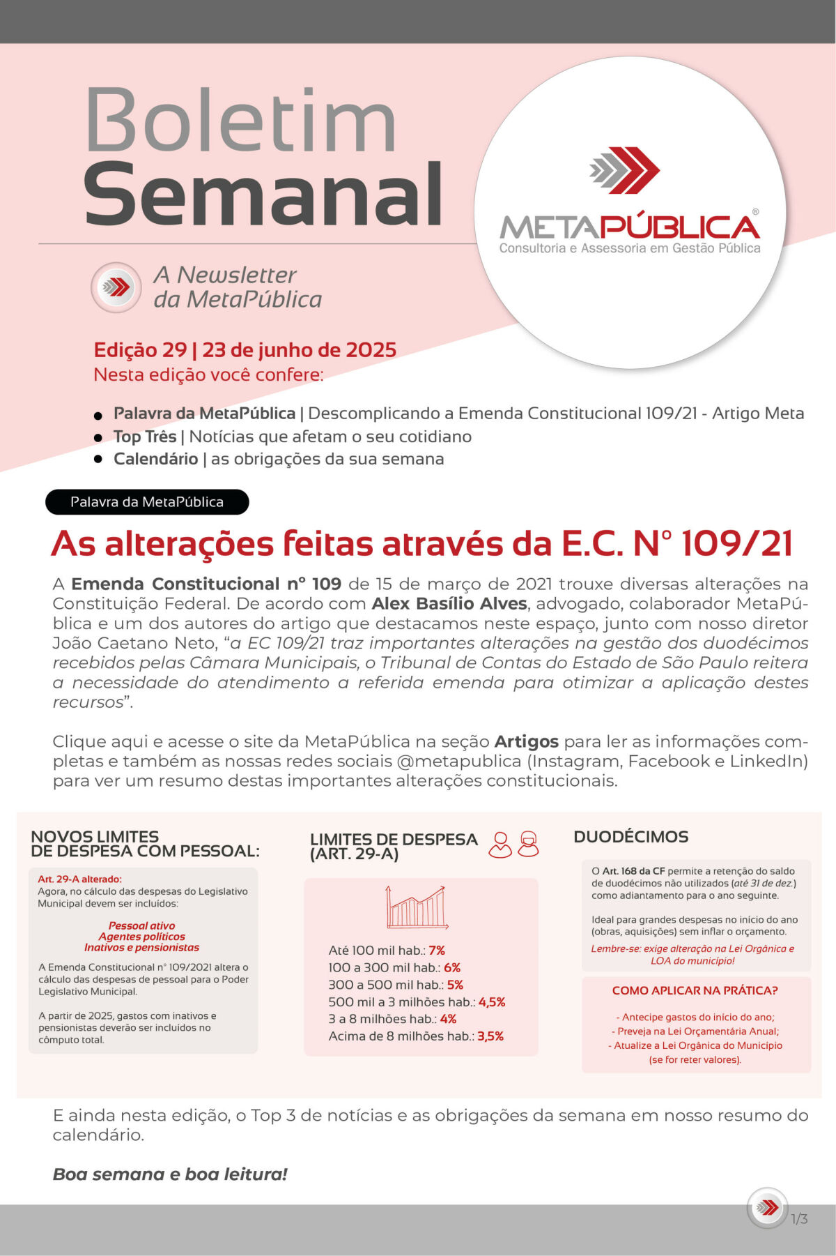 Imagem principal de BOLETIM SEMANAL Nº29 - 23 DE JUNHO DE 2025